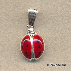 Ciondolo Coccinella in Argento Smaltata