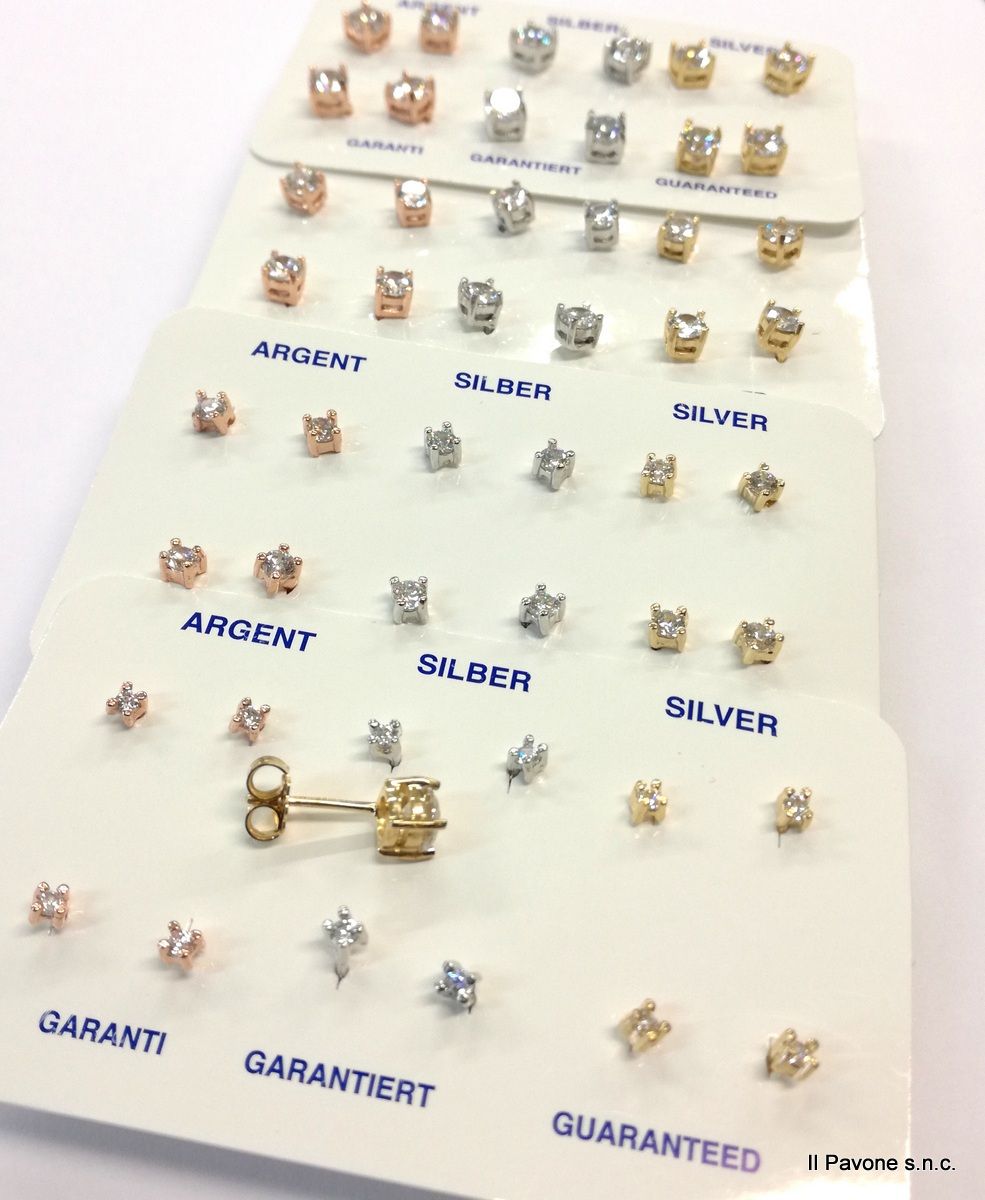 Orecchino Argento Zircone 4 Graff.ORO