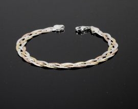 Bracciale Argento Treccia 3 Colori