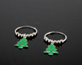 Natale Cerchio Argento Albero Natale