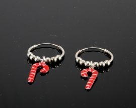 Natale Cerchio Argento Bastoncino