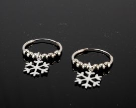 Natale Cerchio Argento Fiocco Neve