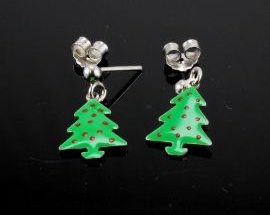Natale Orecchino Argento Albero Natale