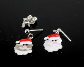 Natale Orecchino Argento Babbo Natale
