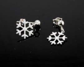 Natale Orecchino Argento Fiocco di Neve