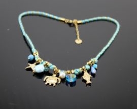 New    Acciaio Collana Turchese