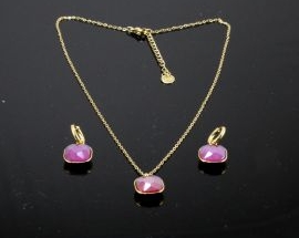 New    Acciaio Parure Ametista