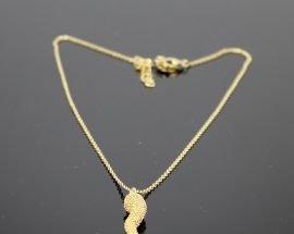 New   Acciaio Collana Corno ORO
