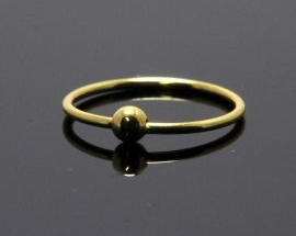 Nasino Argento Cerchio Pallina Oro 18K