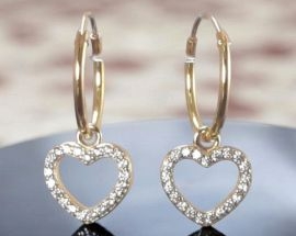 New  Orecchino argento  Cuore ORO