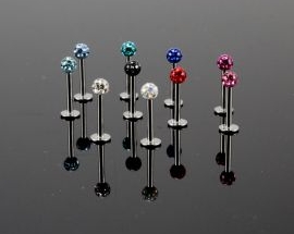 PIERCING LABRET STRASS SILICONATA