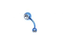 Piercing Banana Strass Blu